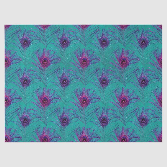 Glitzer Peacock Feather Series Design 12 Seidenpapier (Vorderseite)
