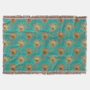 Glitzer Peacock Feathers Pattern Decke