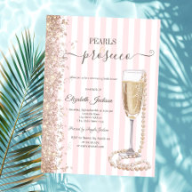 Glitzer Perlen & Prosecco Pink StripeBridal Dusche