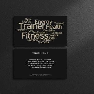 Glitzer Personal Trainer Business Card Visitenkarte