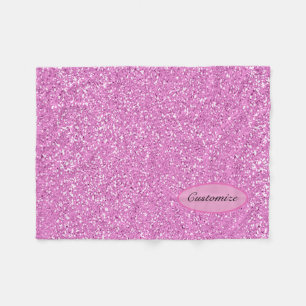 Glitzer personalisiert rosa Imitate Fleecedecke