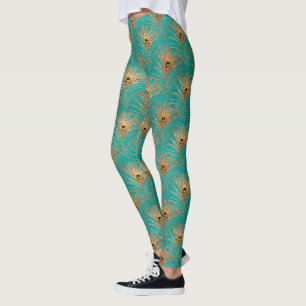 Glitzer-Pfauenfedern-Muster  Leggings
