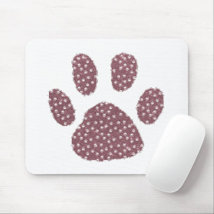 Glitzer-Pfotenabdruck-Mauspad Mousepad