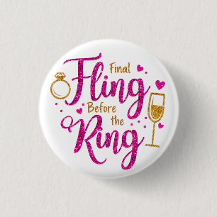 Glitzer Pink-Bachelorette-Taste Button