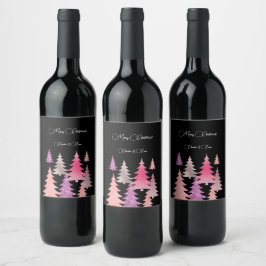 Glitzer Pink Black Food and Beauty Label Set Weinetikett