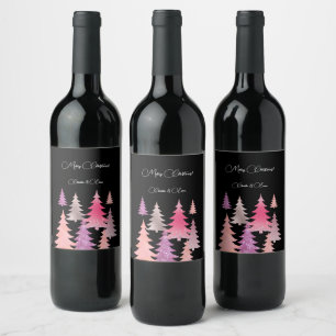 Glitzer Pink Black Food and Beauty Label Set Weinetikett