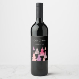 Glitzer Pink Black Food and Beauty Label Set Weinetikett