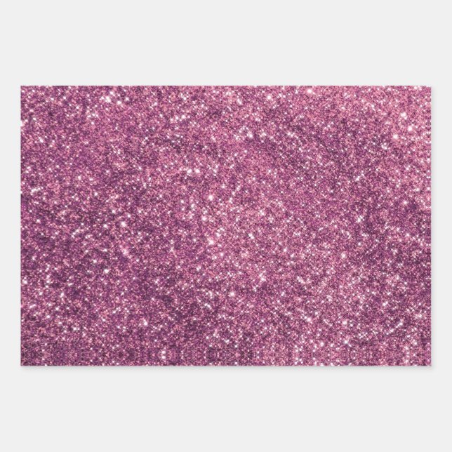 Glitzer Pink Blue Gold Türkis Geschenkpapier Set (Vorderseite)