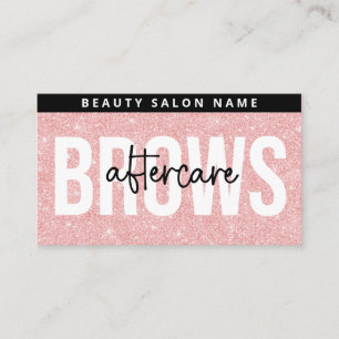 Glitzer Pink Brows Aftercare PMU Knochenanleitung Visitenkarte