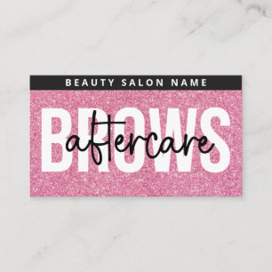 Glitzer Pink Brows Aftercare PMU Knochenanleitung Visitenkarte