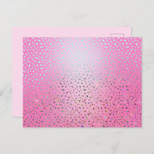 Glitzer Pink Cheetah Print Postkarte