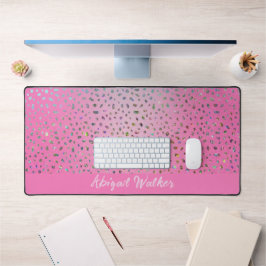 Glitzer Pink Cheetah Print Schreibtischunterlage