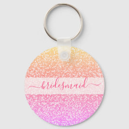 Glitzer Pink Coral Rose Gold Bridesmaid Schlüsselanhänger