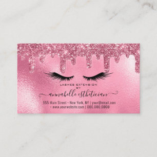 Glitzer Pink Eyelash Verlängerung Ernennung Visitenkarte