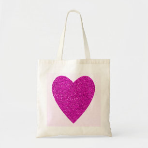 Glitzer Pink Heart Wedding Tragetasche