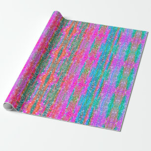 Glitzer Pink Lila Aquamarin Blue Girl Decoupage Geschenkpapier