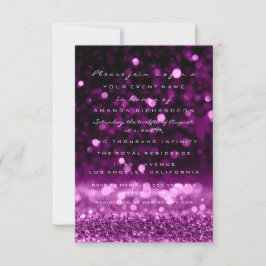 Glitzer Pink Lila Wedding Bridal Sweet 16. Einladung