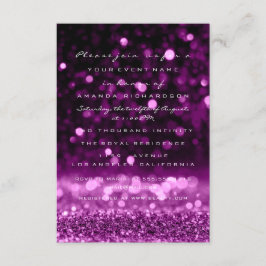 Glitzer Pink Lila Wedding Bridal Sweet 16. Einladung