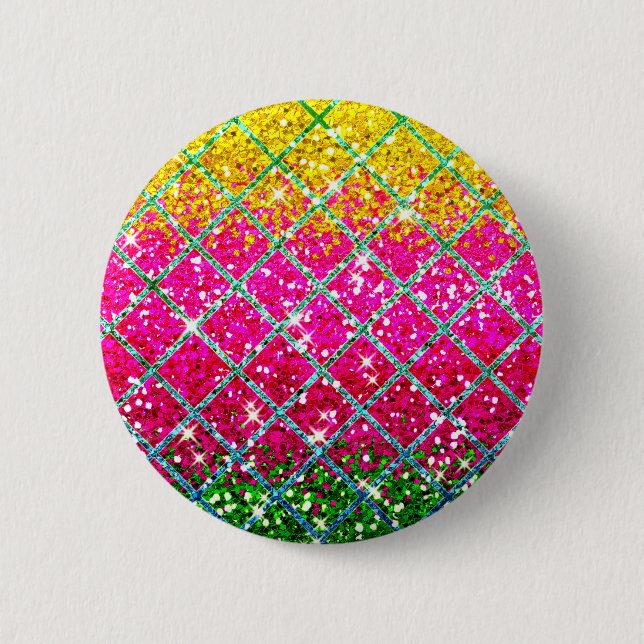 Glitzer Pink Snakeskin Button (Vorderseite)