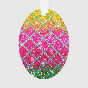 Glitzer Pink Snakeskin Ornament