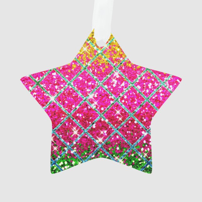 Glitzer Pink Snakeskin Ornament (Rückseite)