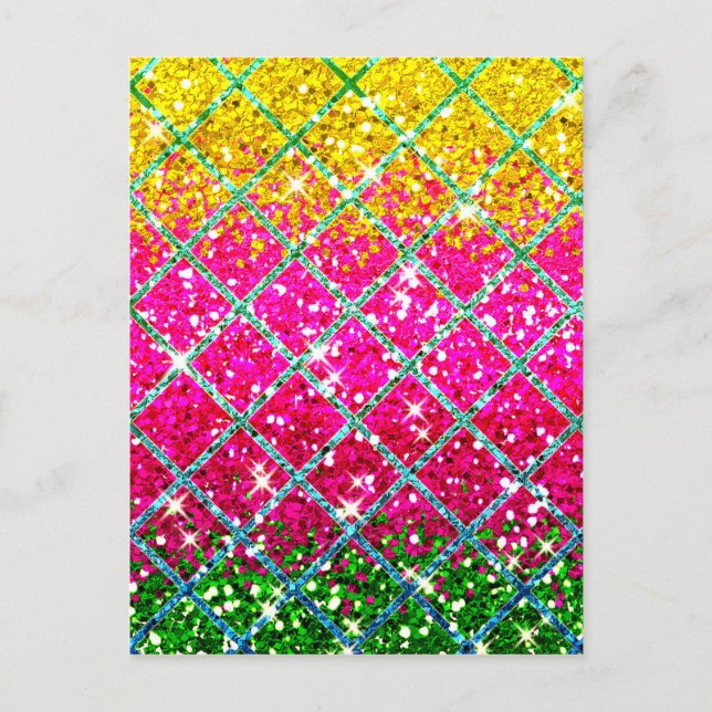 Glitzer Pink Snakeskin Postkarte (Vorderseite)