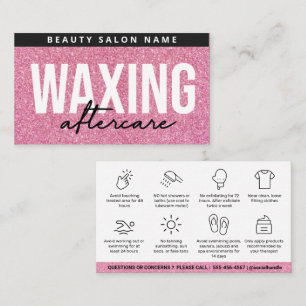 Glitzer Pink Waxen nach der Pflegekarte Haarentfer Visitenkarte