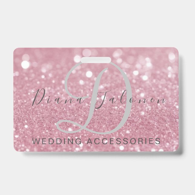 Glitzer Pink WEDDING ACCESSORIES Ausweis (Vorderseite)