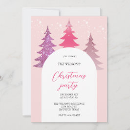 Glitzer Pink Weihnachten Einladung