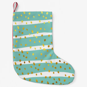 Glitzer Polka Punkte und Streifen Illustrationsmus Kleiner Weihnachtsstrumpf