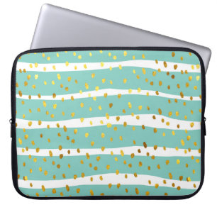 Glitzer Polka Punkte und Streifen Illustrationsmus Laptopschutzhülle