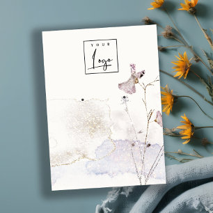Glitzer Pressed Blume Ohrringe Logo-Anzeige Visitenkarte