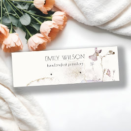 Glitzer Pressed Blume Ohrringe Stuhldarstellung Mini Visitenkarte