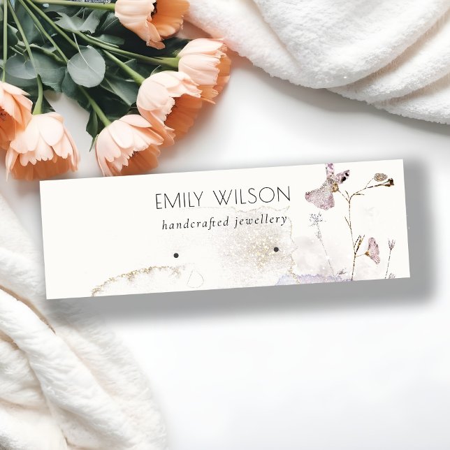 Glitzer Pressed Blume Ohrringe Stuhldarstellung Mini Visitenkarte (Von Creator hochgeladen)