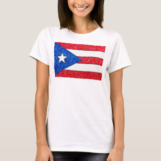 Glitzer Puerto Rico Flag Ladys Gurt Shirt