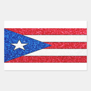 Glitzer Puerto Rico Rechteckkleber Rechteckiger Aufkleber