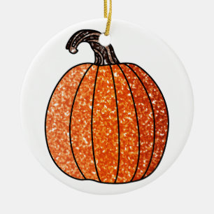Glitzer Pumpkin Keramik Ornament