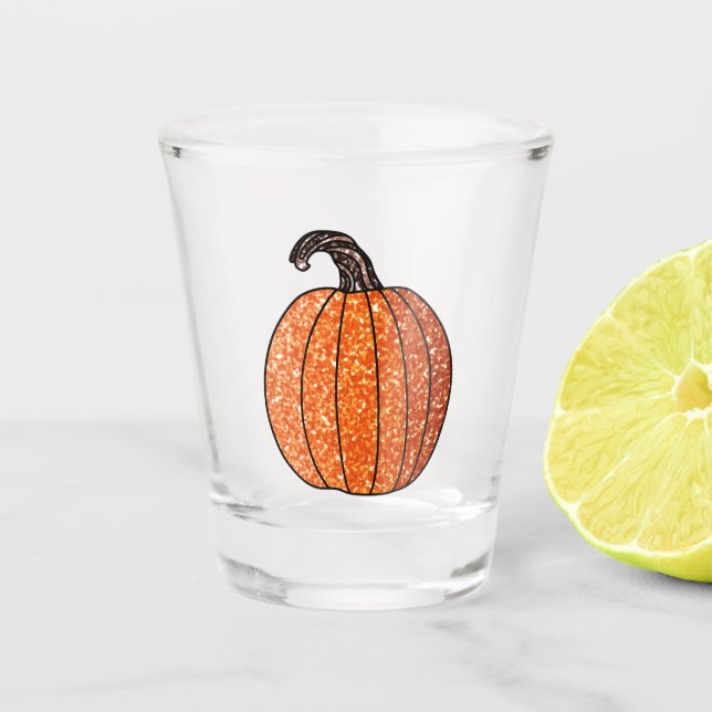 Glitzer Pumpkin Schnapsglas (Vorderseite)