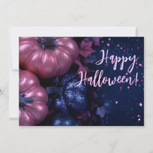 Glitzer Pumpkins Halloween-Grußkarte Einladung