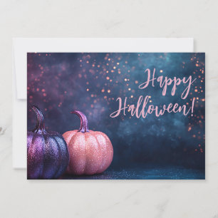 Glitzer Pumpkins Halloween-Grußkarte Einladung