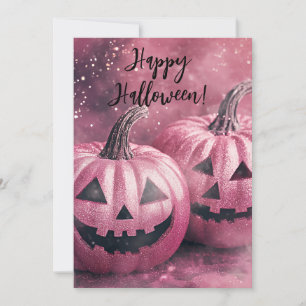 Glitzer Pumpkins Halloween-Grußkarte Einladung