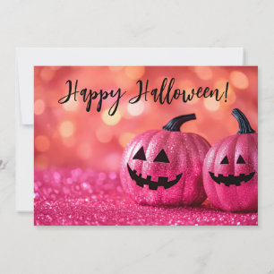 Glitzer Pumpkins Halloween-Grußkarte Einladung