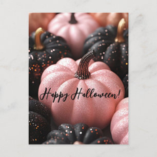 Glitzer Pumpkins Halloween-Grußkarte Postkarte