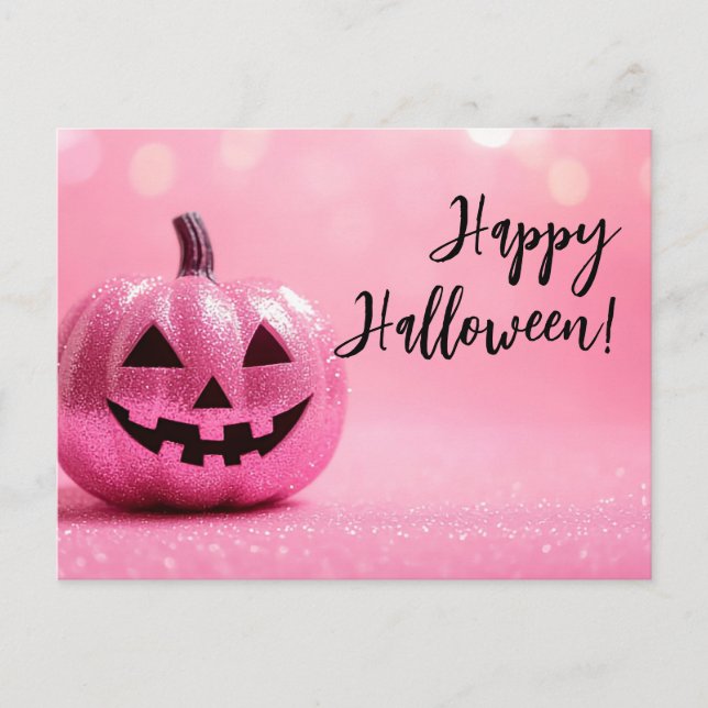 Glitzer Pumpkins Halloween-Grußkarte Postkarte (Vorderseite)