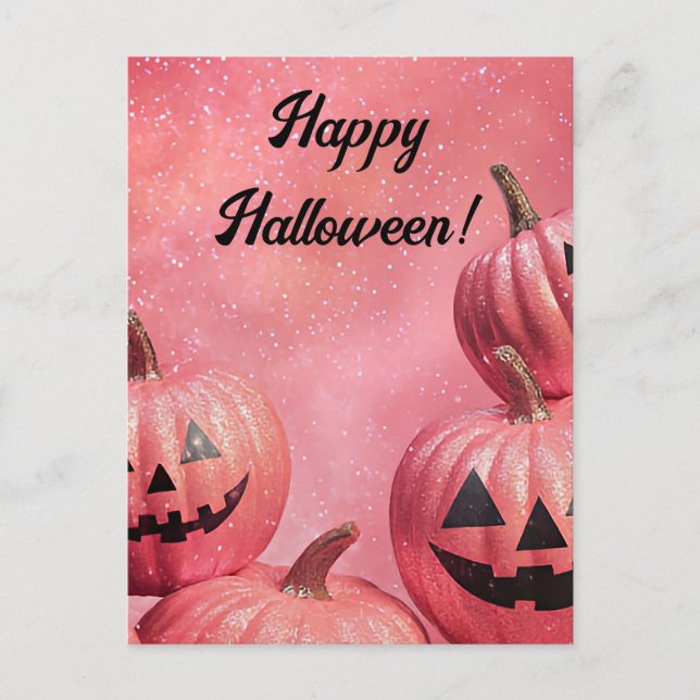 Glitzer Pumpkins Halloween-Grußkarte Postkarte (Vorderseite)