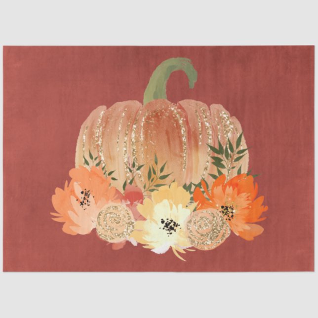 Glitzer Pumpkins Serie Design 5 Seidenpapier (Vorderseite)