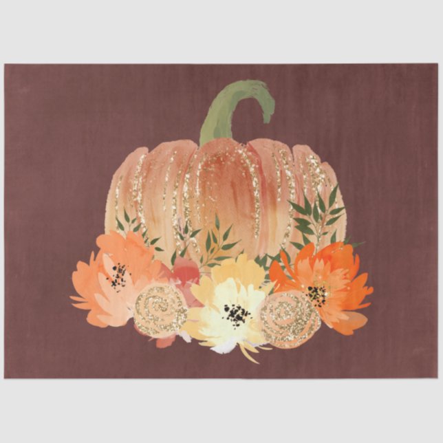 Glitzer Pumpkins Serie Design 6 Seidenpapier (Vorderseite)