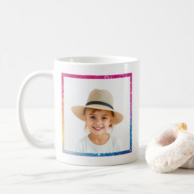 Glitzer Rainbow Liebe Ihr Oma Modernes Foto Kaffeetasse (Mit Donut)