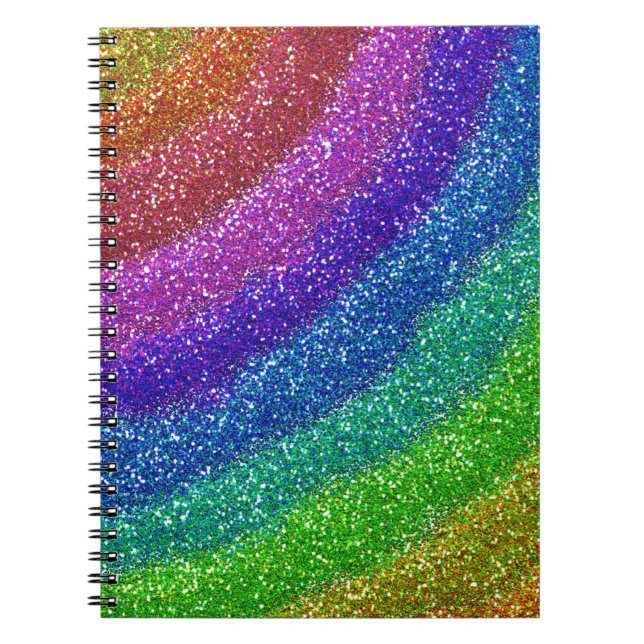 Glitzer Rainbow Notizblock (Vorderseite)
