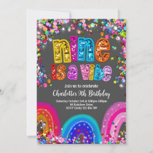 Glitzer Rainbow Sequin 9 ist eine Vibe-Einladung Einladung
